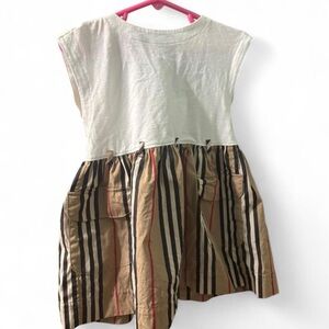 Burberry Kids Dress in White and Tan